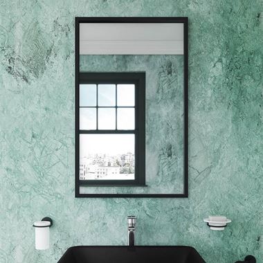 Bathroom Origins Docklands Rectangular Mirror - Black